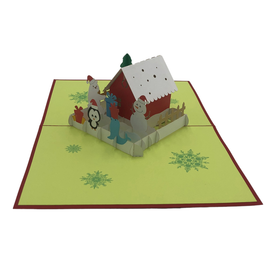 Christmas House Cottage Card