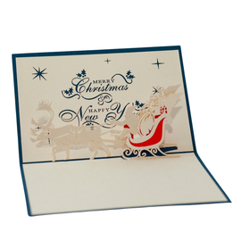 Christmas Card Santa Blue