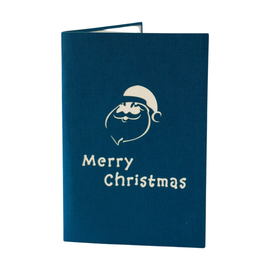 Christmas Card Santa Blue