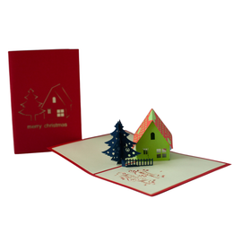 Merry Christmas House Tree Card