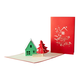 Christmas House Tree Card 2